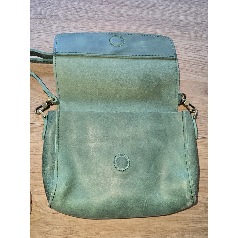 Portland Leather Metro Mini Womens Crossbody Bag Green Minimalist bohemian chic - Picture 4 of 14